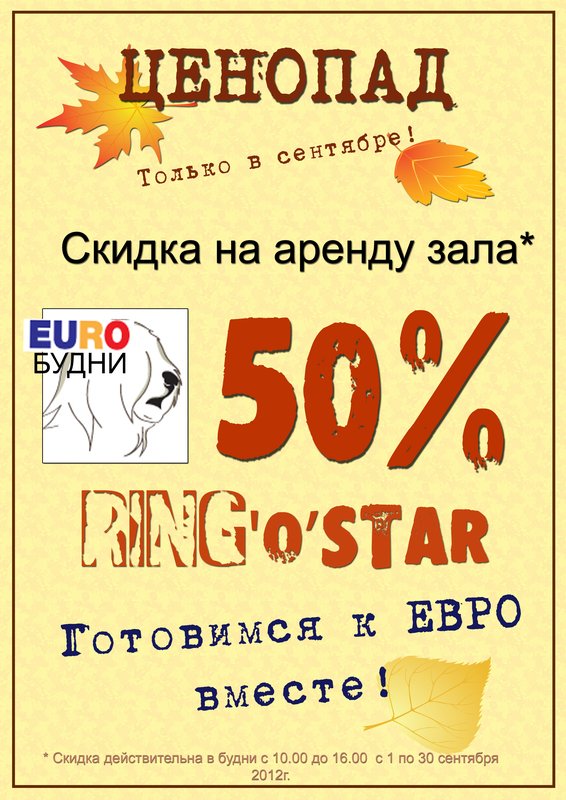 RING'O'STAR: Залы для хендлинга - 50% скидки перед ЕВРО 29512368Flb