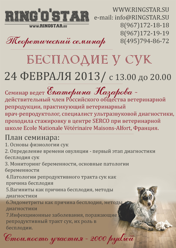 Бесплодие собак - новый семинар 31041979ZpO